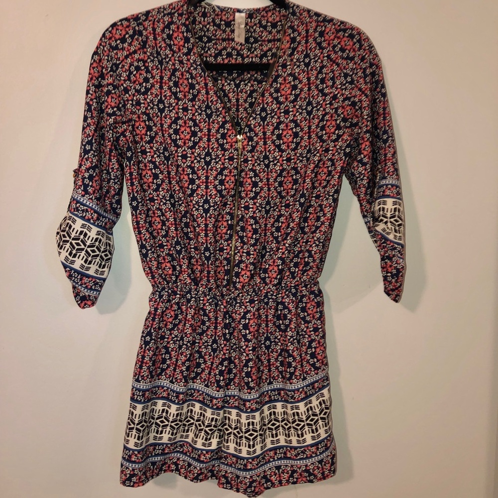 floral romper with 3/4 sleeve